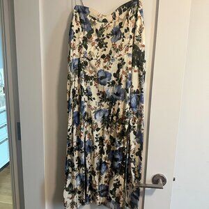 Abercrombie & Fitch Floral Midi Dress - Blue and White